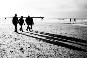 People walking on the beach